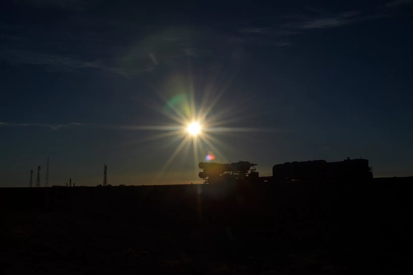 Sun rising over Baikonur