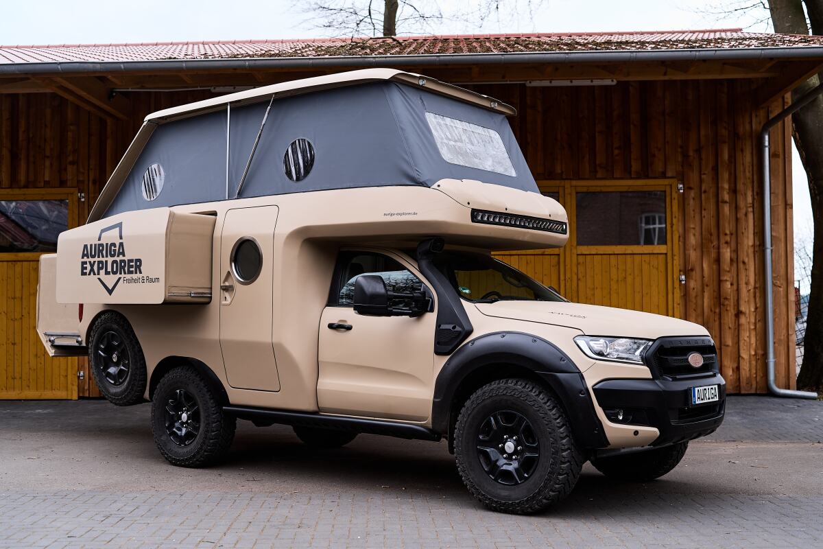 Fast, athletic Ford camper truck pops out in 4 directions to live big