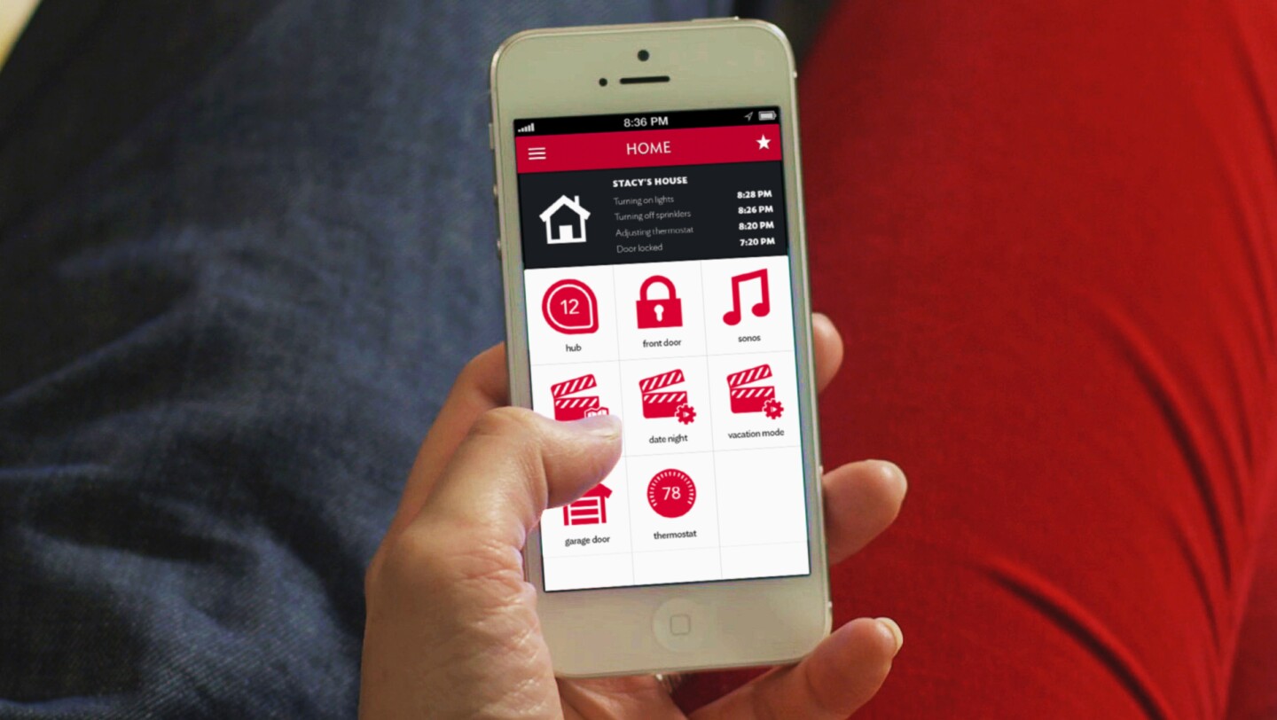 Revolv's app allows users to set their automation scenarios and triggers