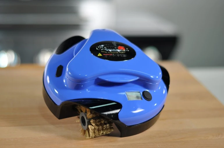 Grillbot takes six D rechargeable batteries and is available in black, blue, orange and red