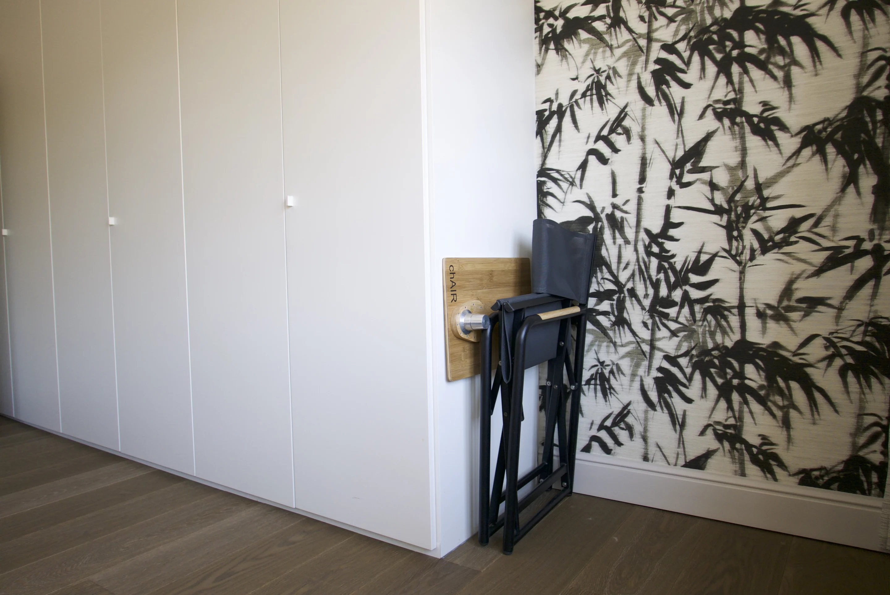 Like similar director's chairs, the Chair folds up for easy transport and storage