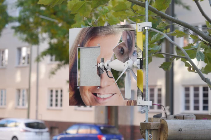 Niklas Roy used old political election boards for the base plate and blades of the windmill music box