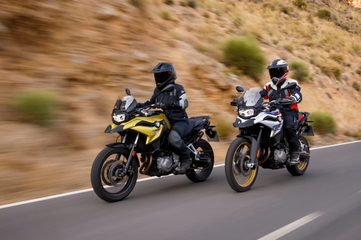 BMW's latest iteration of its middleweight adventure bike, the F 750GS (left) and the F 850GS (right)