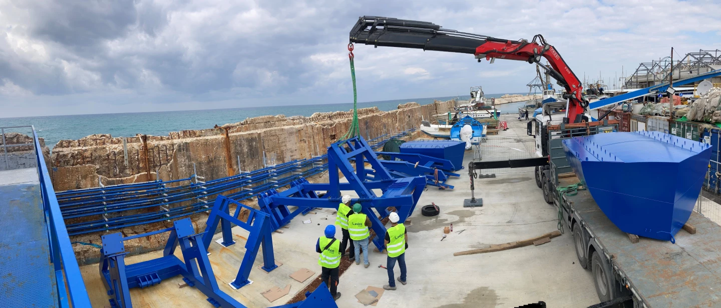 The first batch of Eco Wave Power floats arrived at Jaffa Port in January, 2022