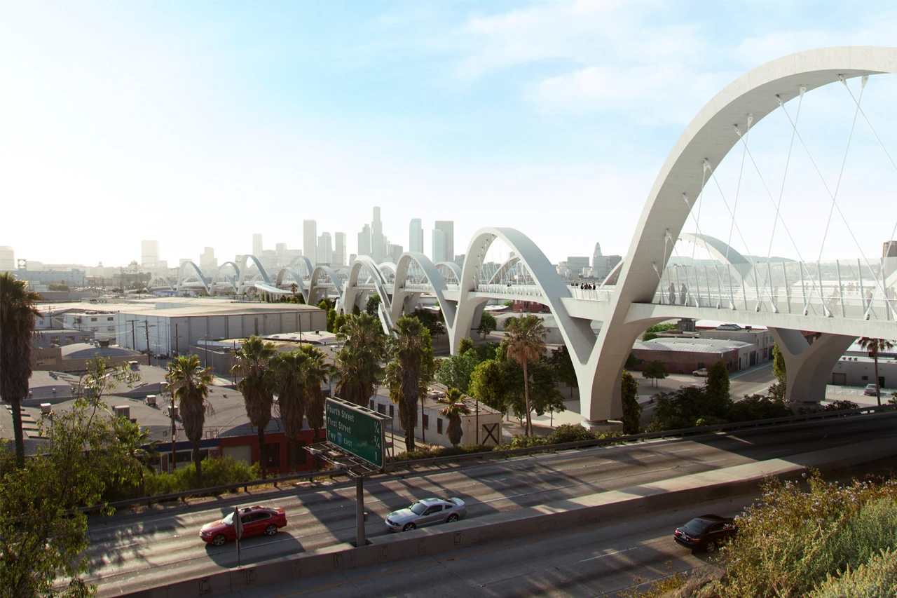 The arches will be varying heights and angled outward nine degrees