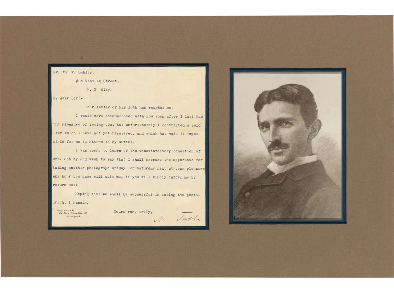 An experiment in photography by Nikola Tesla dated 29 May 1896 | Sold for: $7,887 (£6,250) by Christie's on July 16, 2020