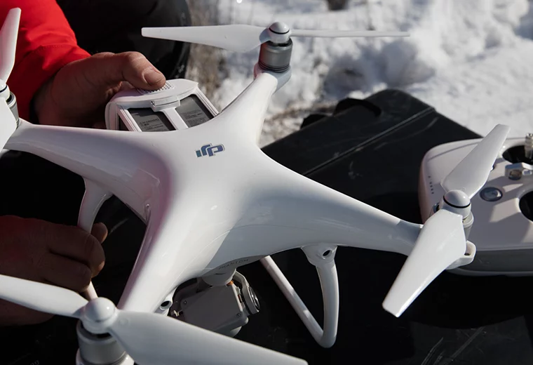 DJI Phantom 4: The Phantom 4 is noticeably more streamlined than previous models