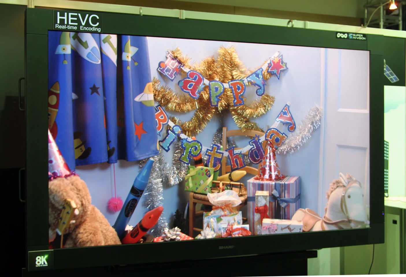 NHK demonstrated 8K on an 85-inch LCD from Sharp at IBC 2013