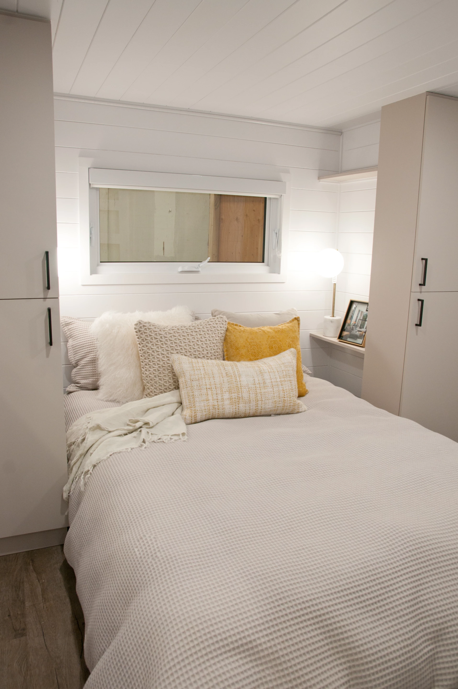 The Charme's master bedroom has enough headroom for the owners to stand upright