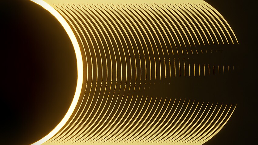 Our Sun winner and Overall Winner: Distorted Shadows of the Moon’s Surface Created by an Annular Eclipse © Ryan Imperio (USA). A sequence of images during an eclipse show an optical illusion called "Bailey's beads"