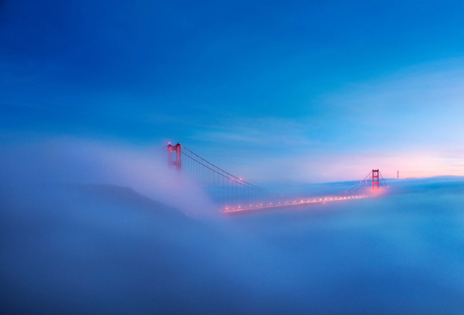 Runner Up for 17:00 Hour. Stan Pechner “ Low Fog Golden Gate Bridge”, taken San Francisco, USA