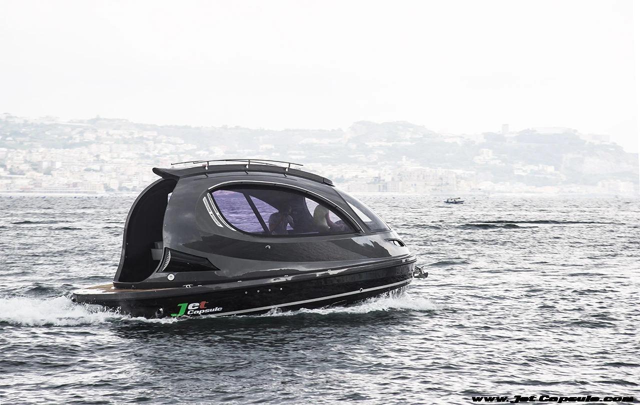 The Jet Capsule is the company's first major fully realized product – a luxury mini-yacht