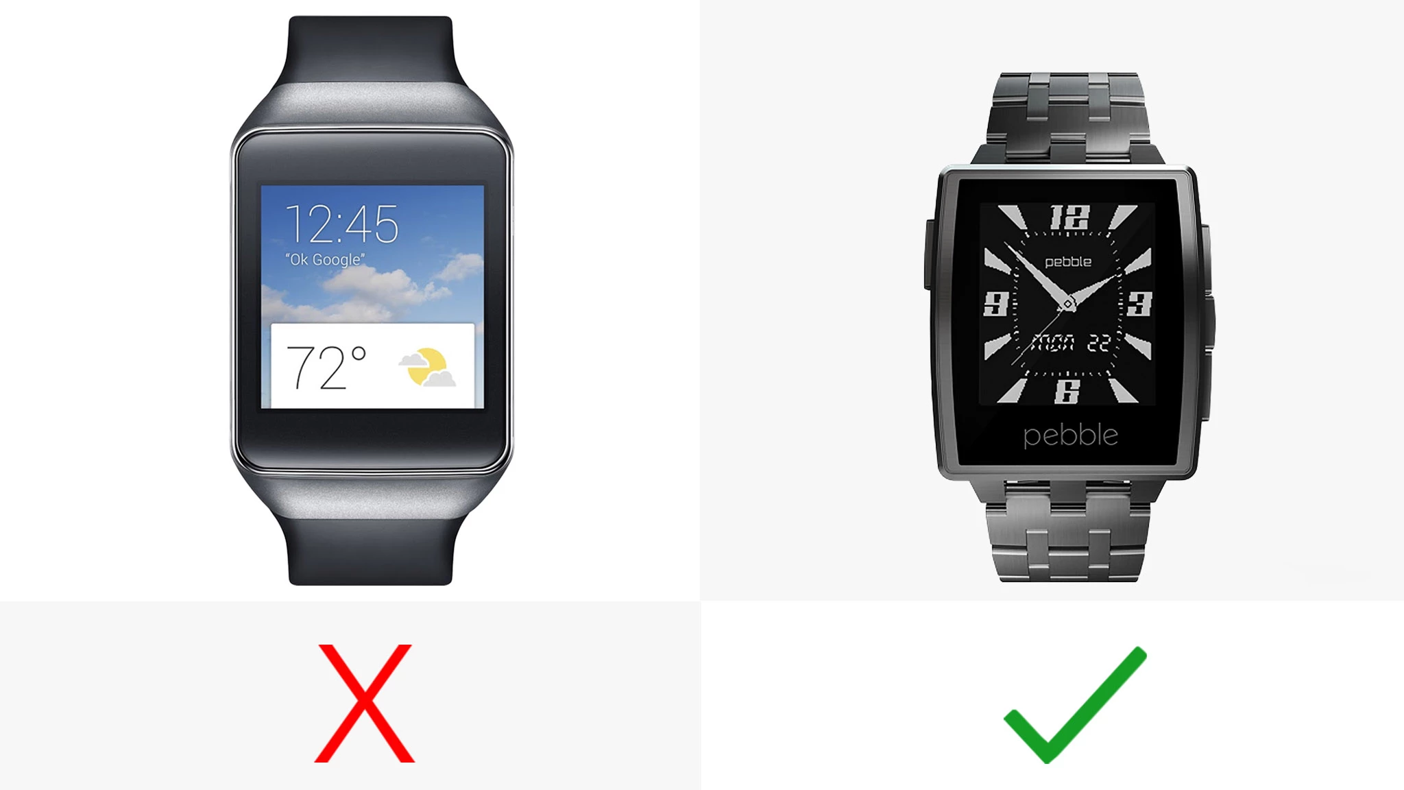 Only the Pebble is compatible with iPhones