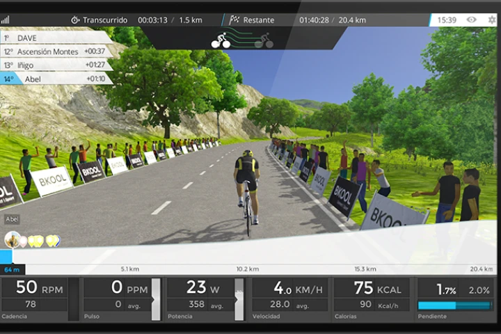 Bkool lets users create animated interactive first-person videos of any cycling route in the world