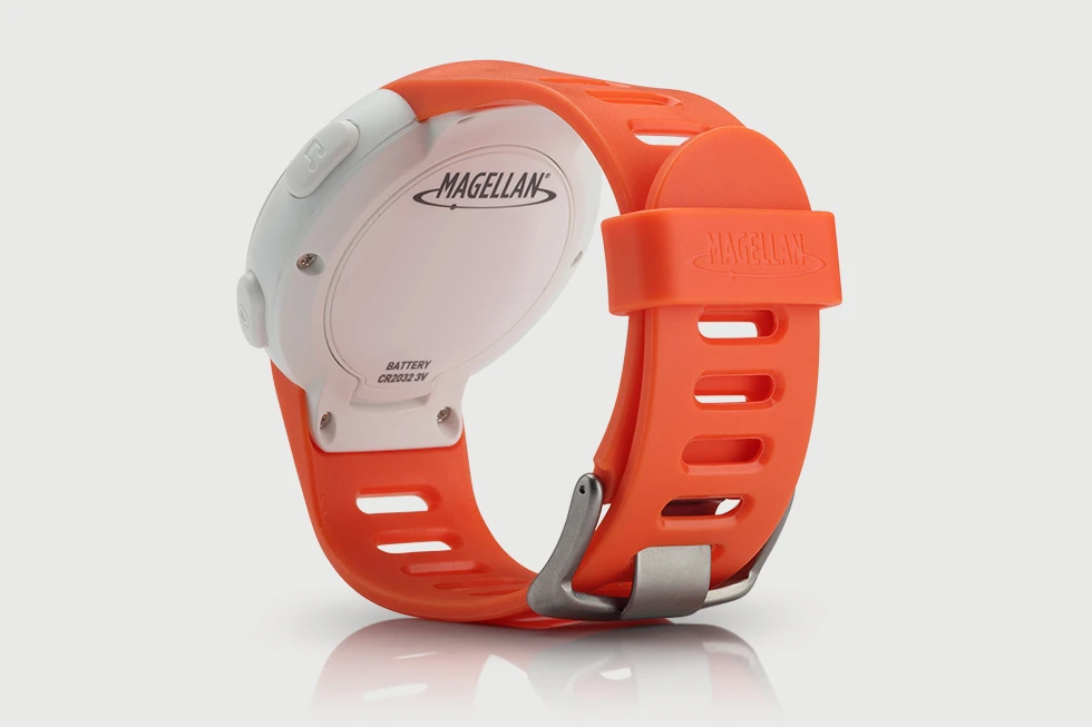 The watch is powered by a CR2032 3V (typical lithium watch) battery