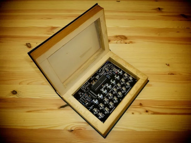 The MeeBlip at the core of the Synth in a Book (Photo: copyright Gwydion ap Dafydd)