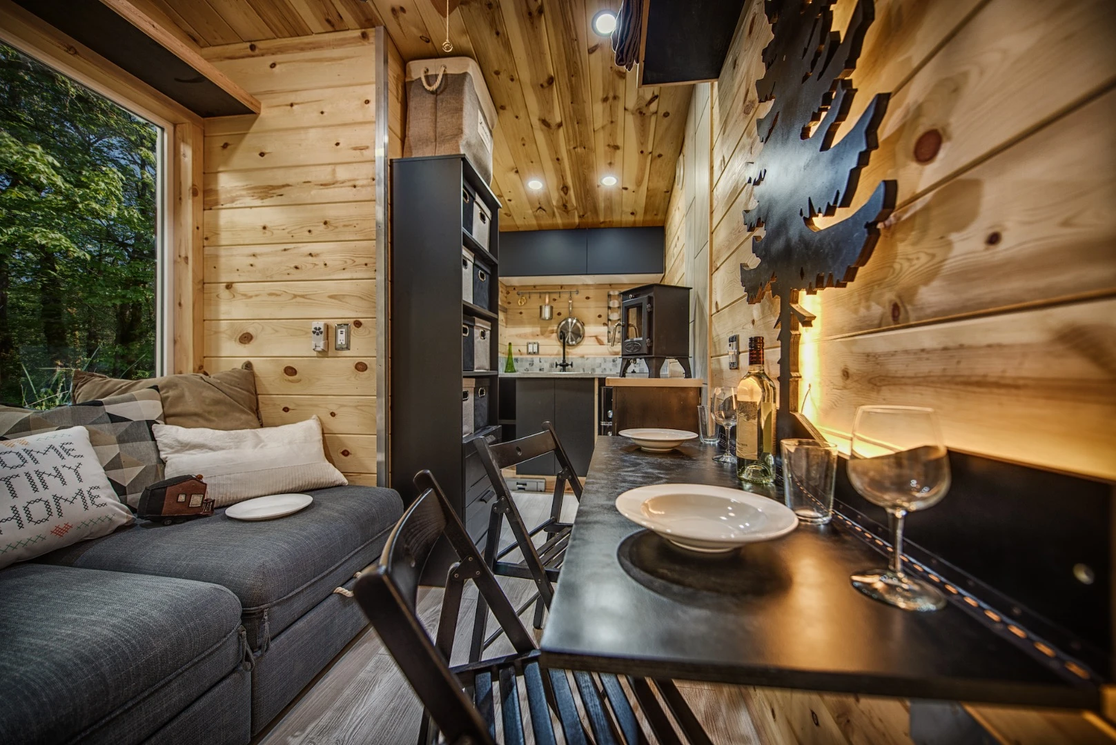 The Acorn has a small dining area for two