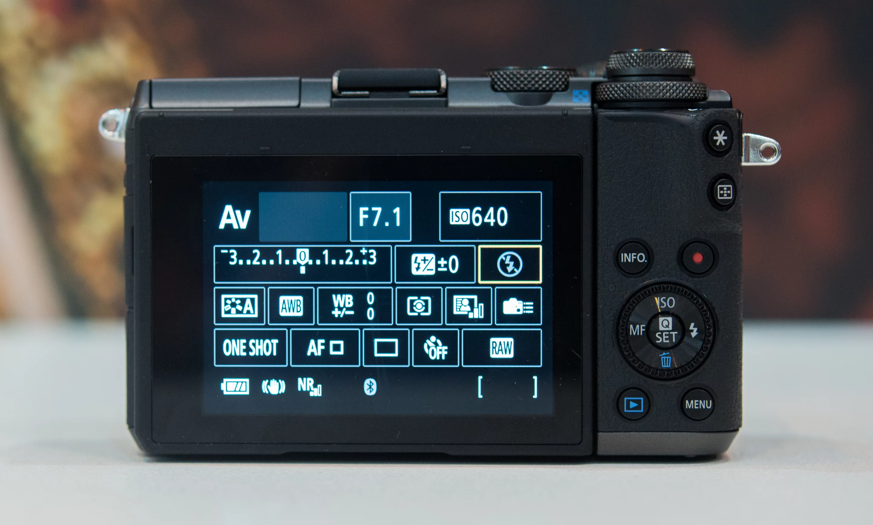 The interface works well on the rear touchscreen of the Canon EOS M6 mirrorless camera