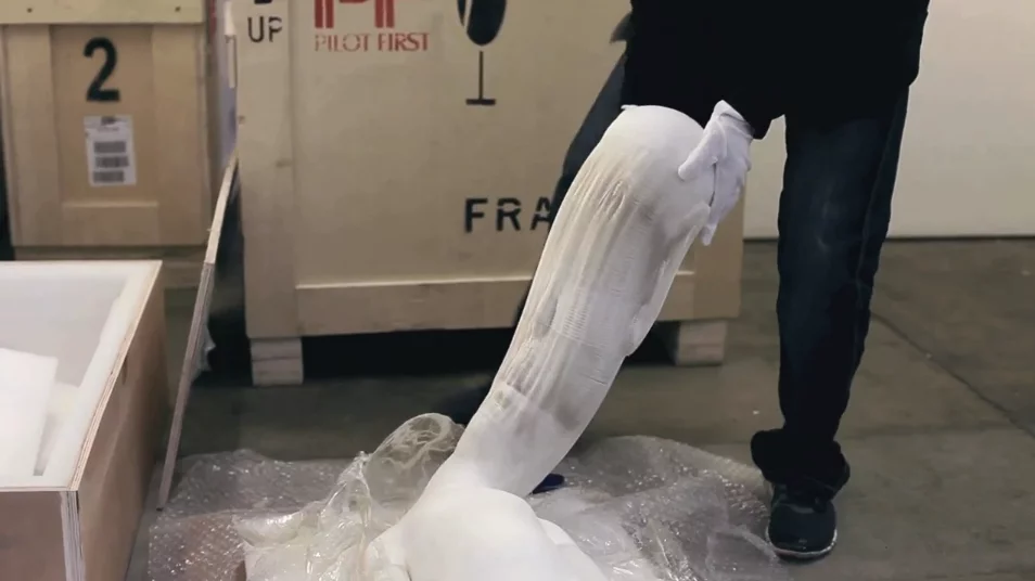 Li Hongbo glues each piece of paper by hand (Image: Dominik Mersch Gallery)