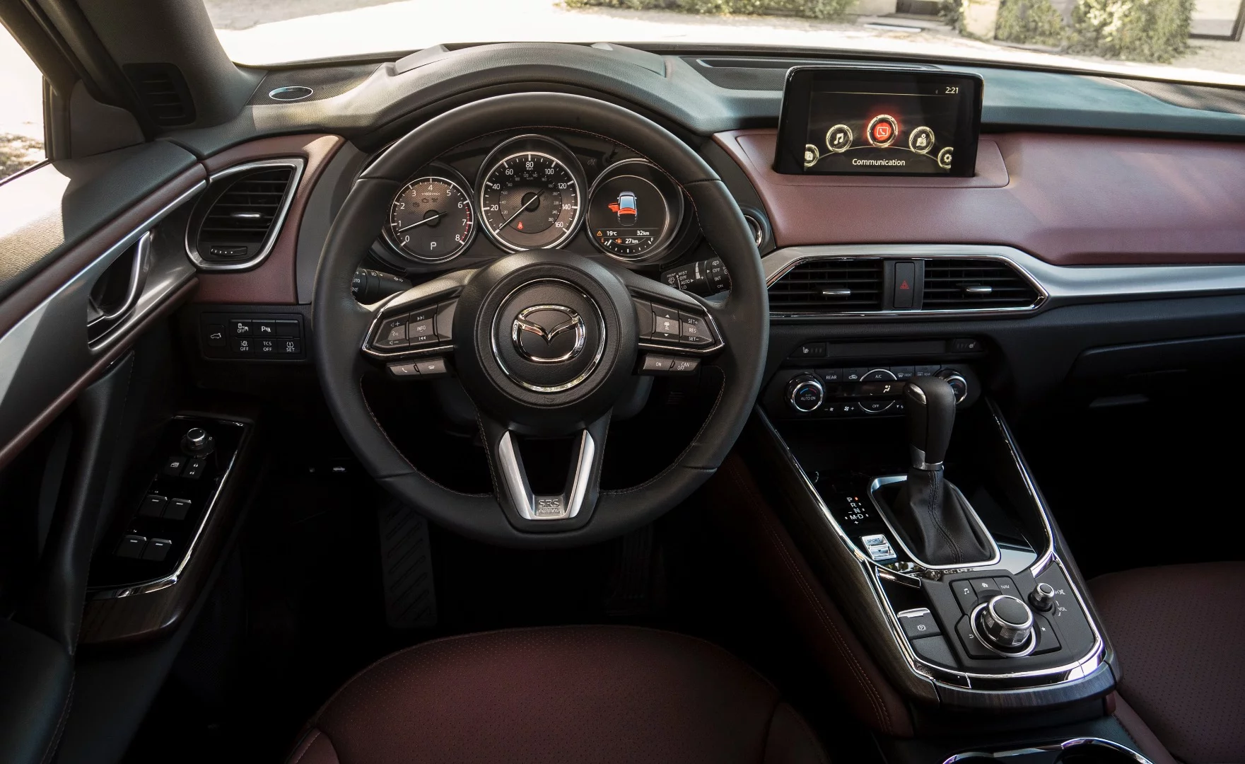 The new CX-9's interior features an 8-inch screen in the center