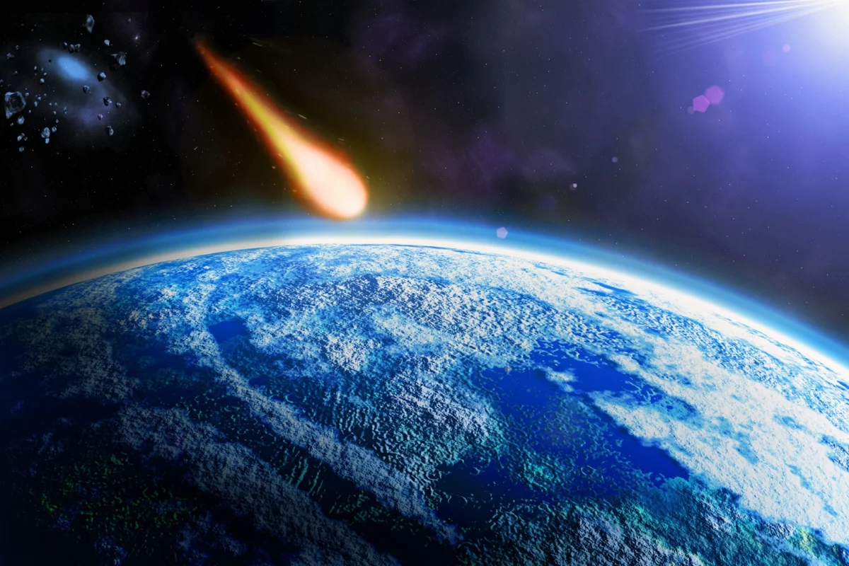 Artist's impression of a large asteroid colliding with Earth