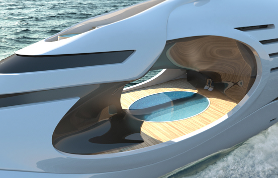 What's a luxury yacht without a pool?