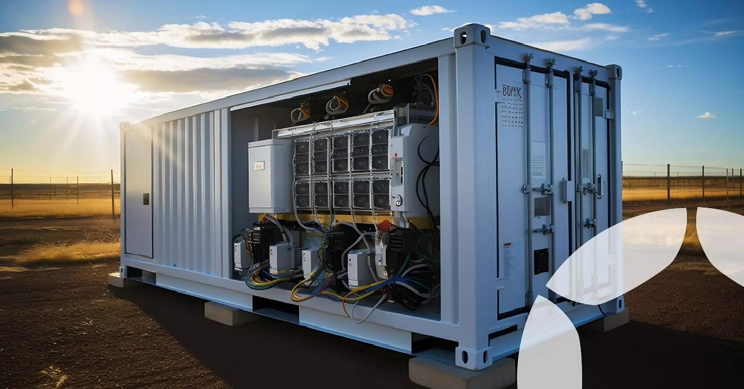 Taken from Envision Energy's website, this is a possible design configuration of its 8-MWh, 20-ft (6-m) container battery