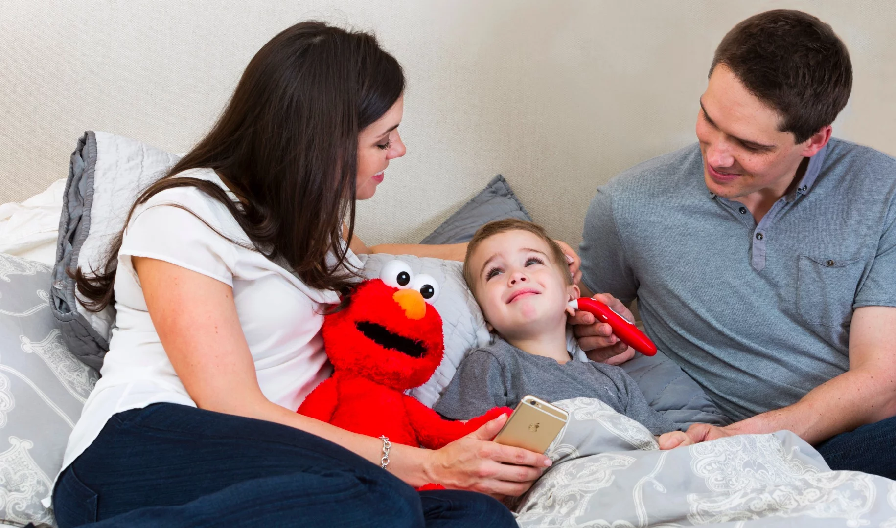 The Kinsa Sesame Street Smart Ear Thermometer works with a companion iOS and Android app