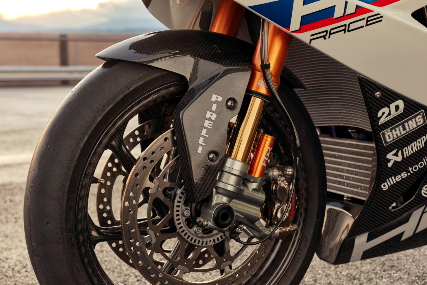 The HP4 Race features Ohlins front and back