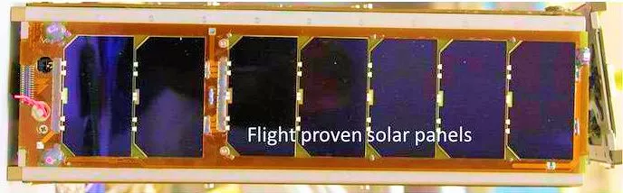 A close-up of the flight-tested solar panels for the CAT CubeSat