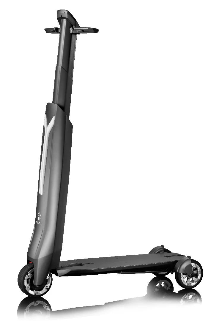 The telescopic handlebars adjust to different heights