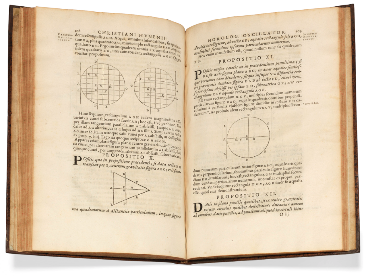 Horologium oscillatorium sive de motu pendulorum ad horologia aptato demonstrationes geometricae by Christiaan Huygens (1673) | Auction Description | Estimate: $15,192 to $20,256 | Auction Date: July 9, 2019