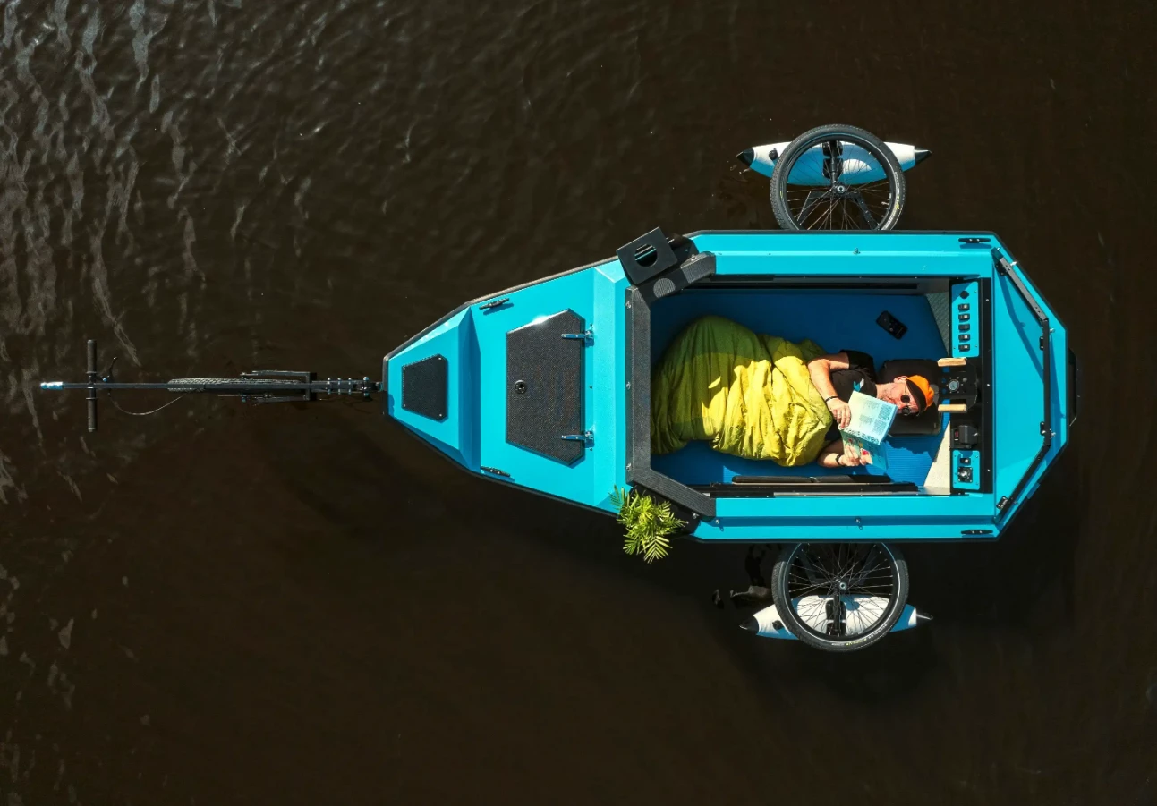 The BeTriton trailer looks best for solo camping trips but is designed to squeeze in two adults