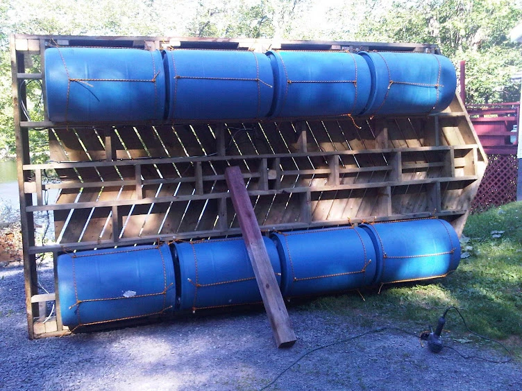 Barrels installed with rope frame
