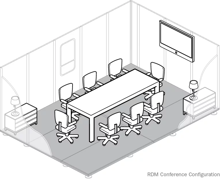 Drawing of RDM interior, with conference configuration