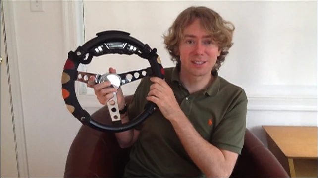Gregor Hanuschak with his Smack Attack steering wheel cover