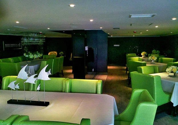 Onboard the Tianjin Aircraft Carrier Hotel in China in the restaurant