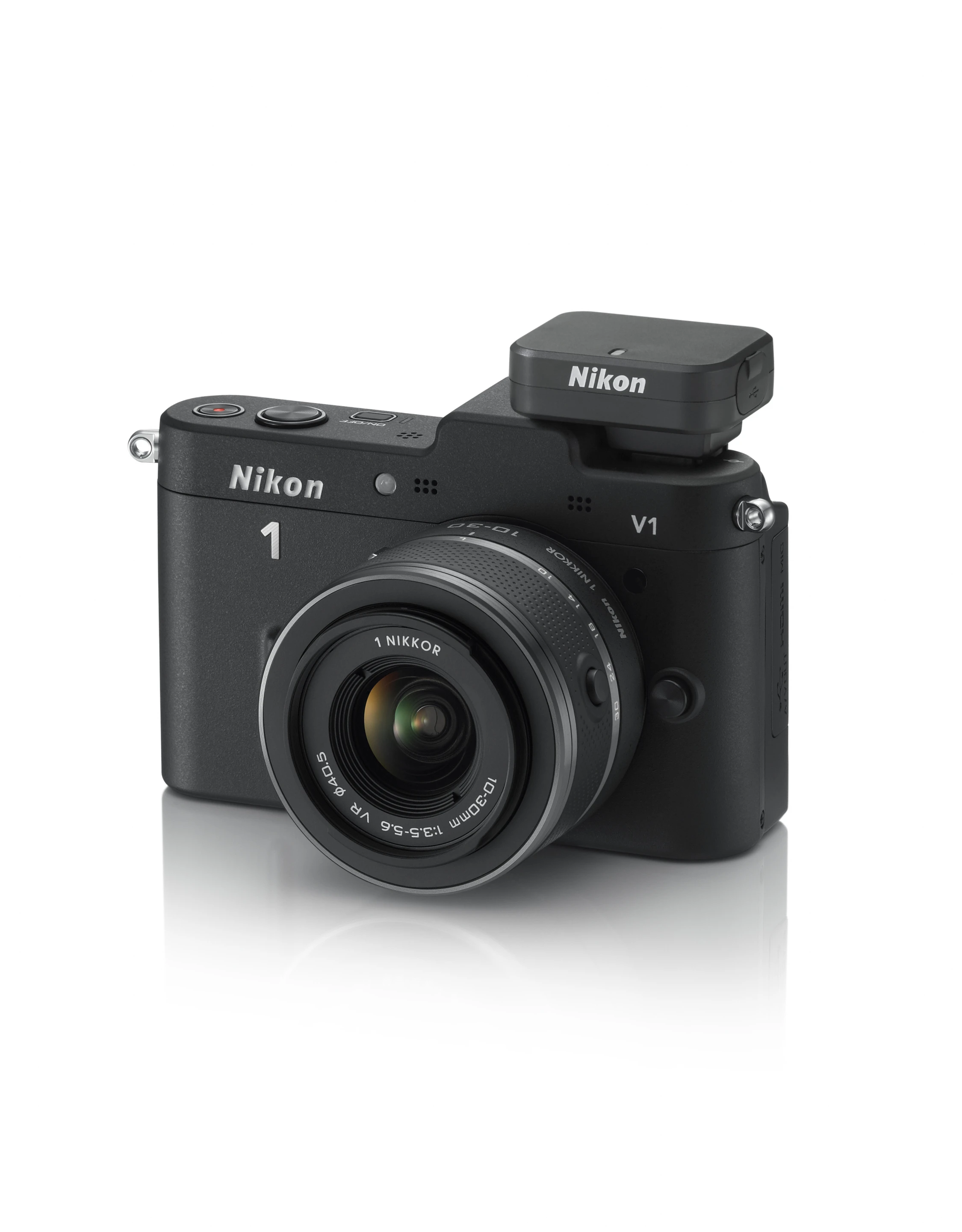 Nikon's V1 with optional GP-N100 GPS module attached to the new Multi-Accessory Port