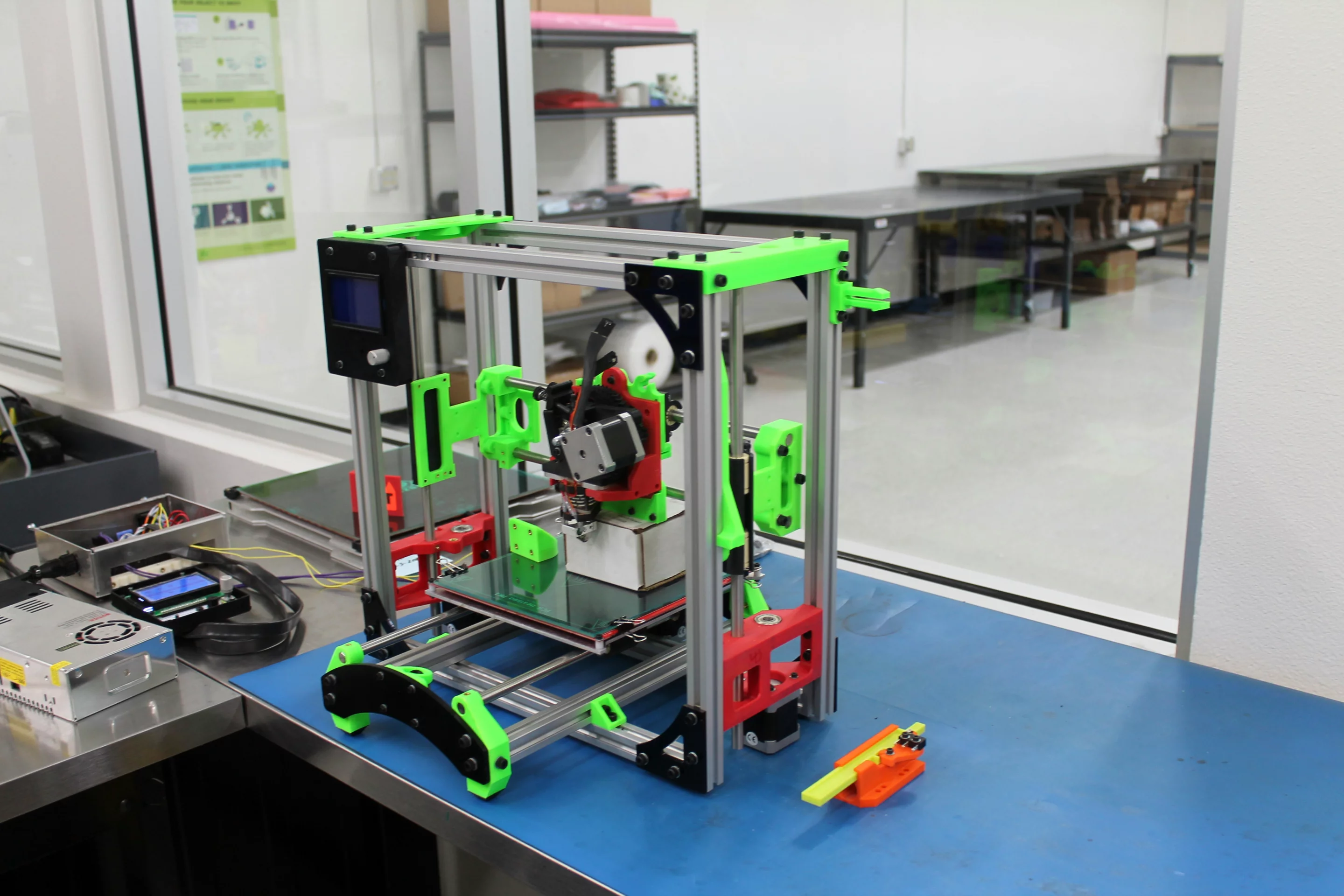 The Easy TAZ Mini, still in development, rests in the R & D room