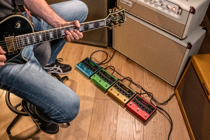 Each of the four X-Gear stomps is crammed with 16 custom algorithms based on the most popular models in IK's AmpliTube software