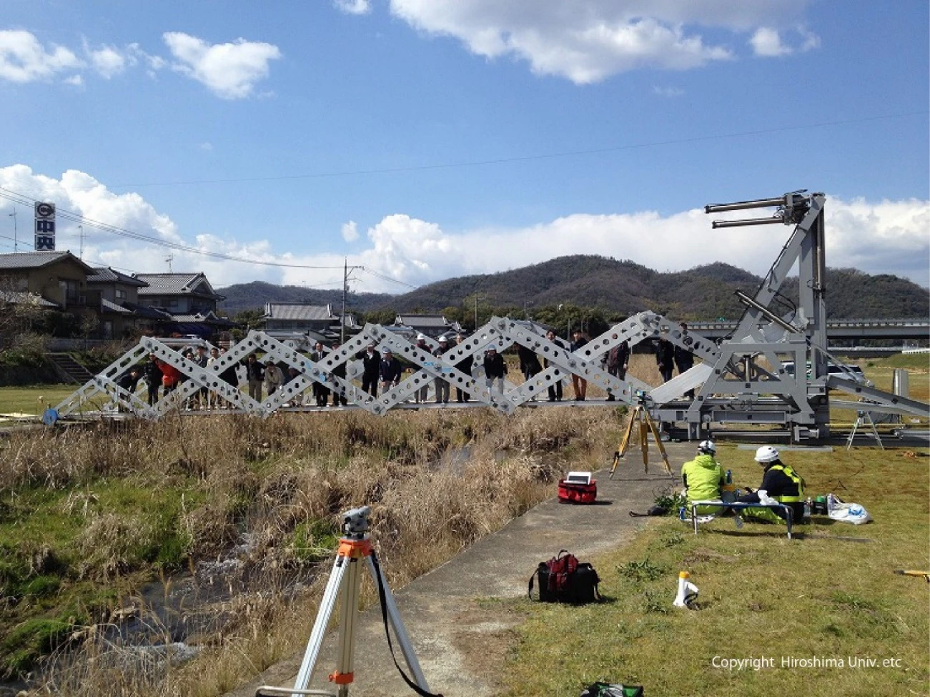 The Mobile Bridge Version 4.0 receives foot traffic at a demo in Fukuyama City