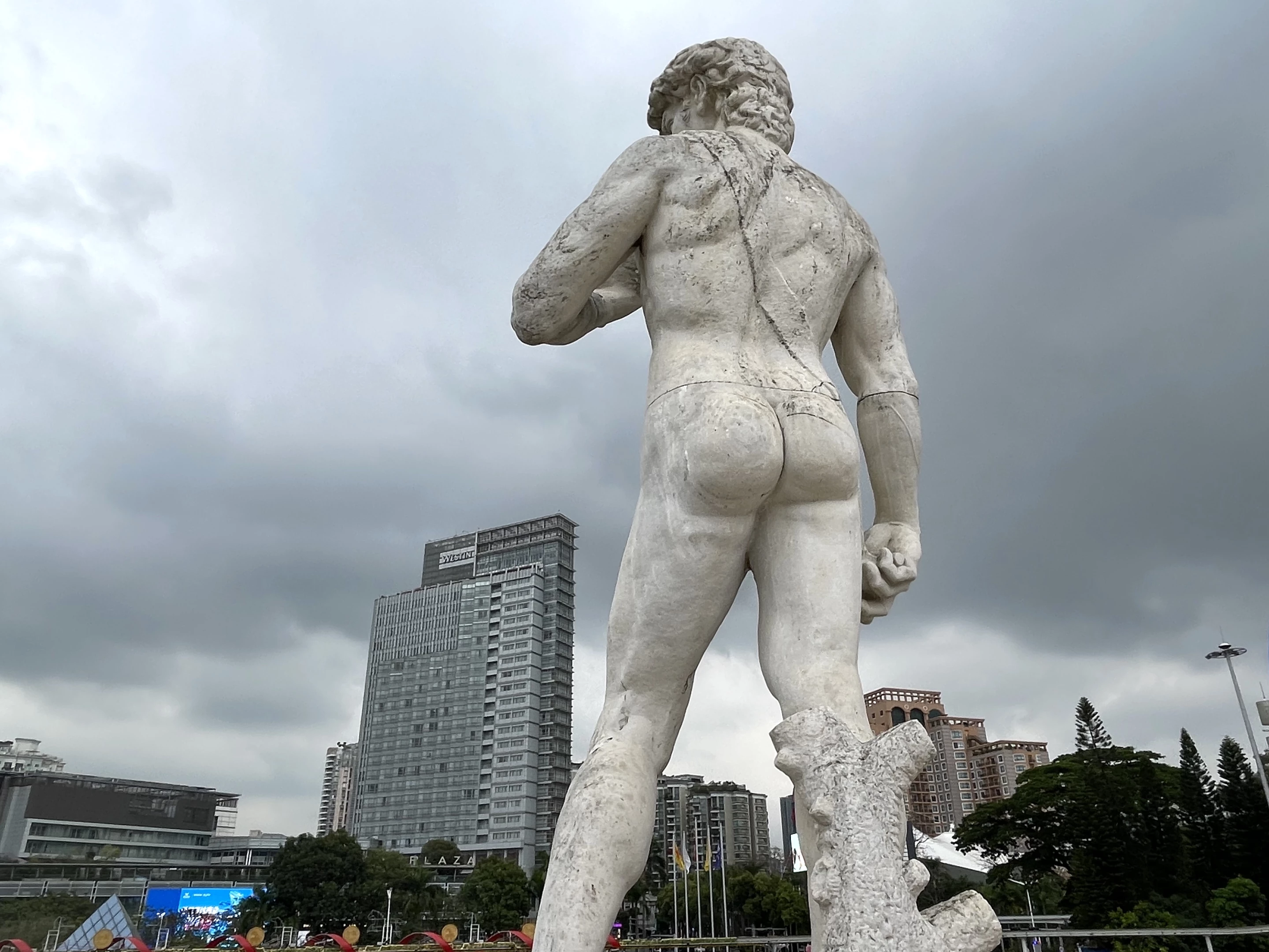 Michelangelo's David seemed less concerned about the storm coming than I was (from this angle, anyway)