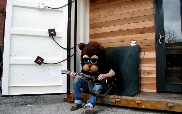 Sauna Box features an integrated iPod and electric guitar hook-up