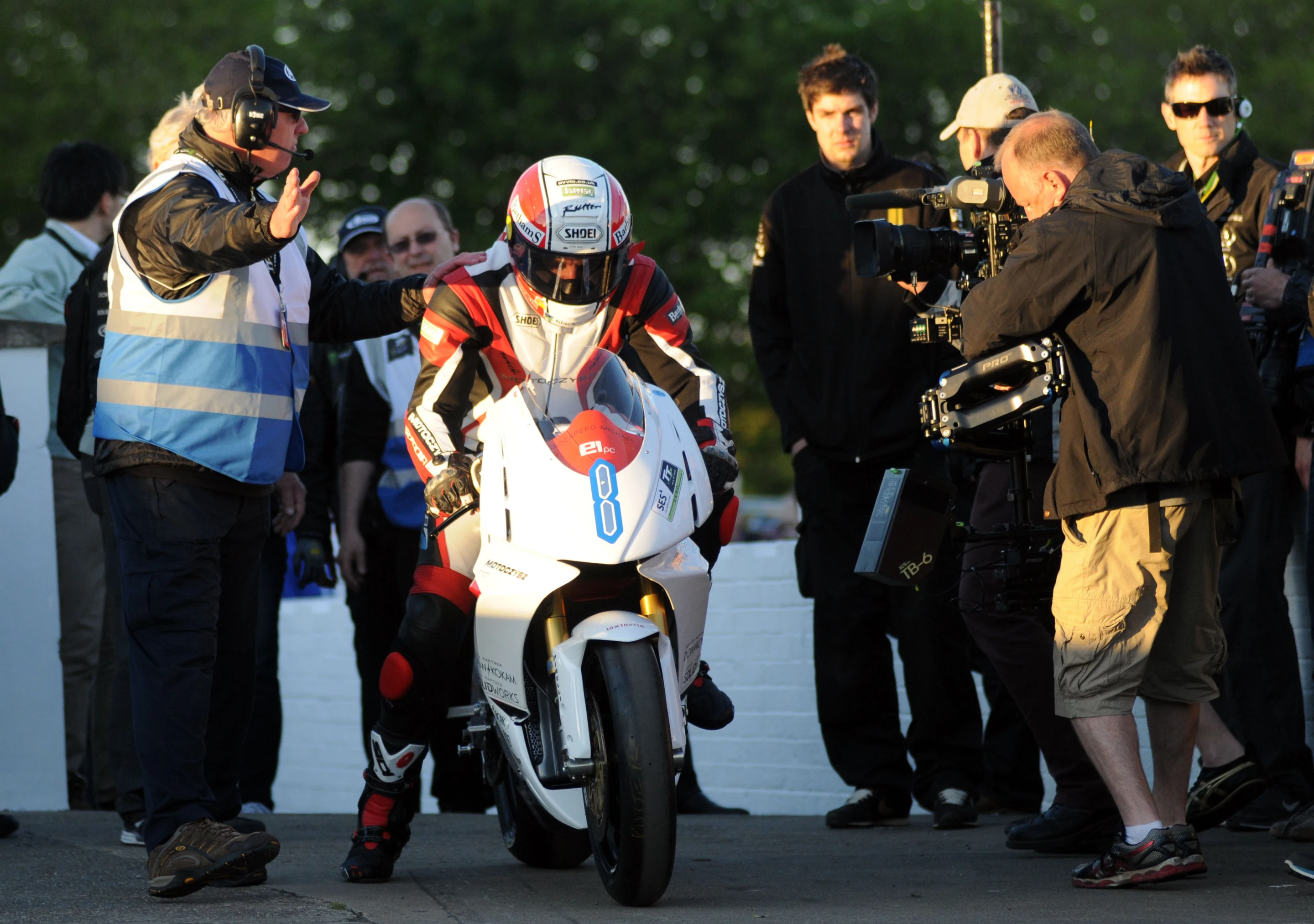 Rutter in practice on the 2013 Motoczysz