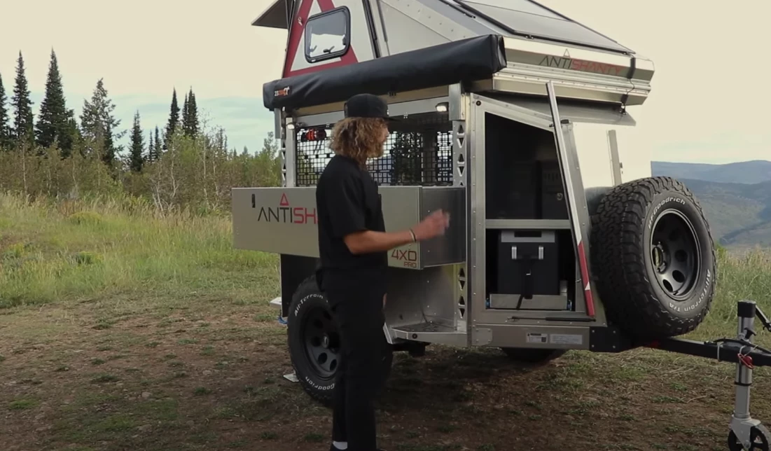 Available slide-out fridge in the front storage cabinet