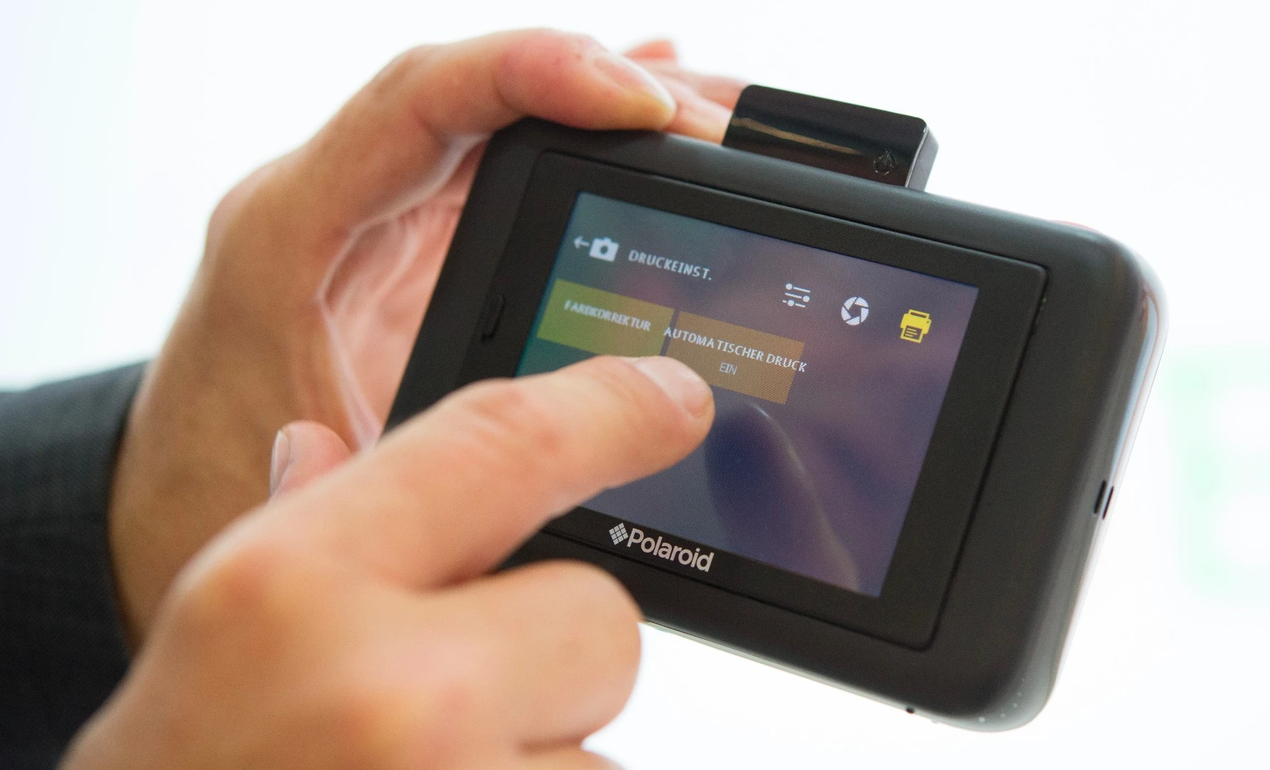 The touchscreen on the Polaroid Snap Touch