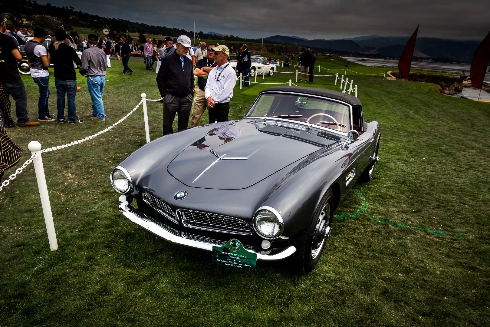 Brilliant example of a 1957 BMW 507 Series II Convertible rests just off the fairway