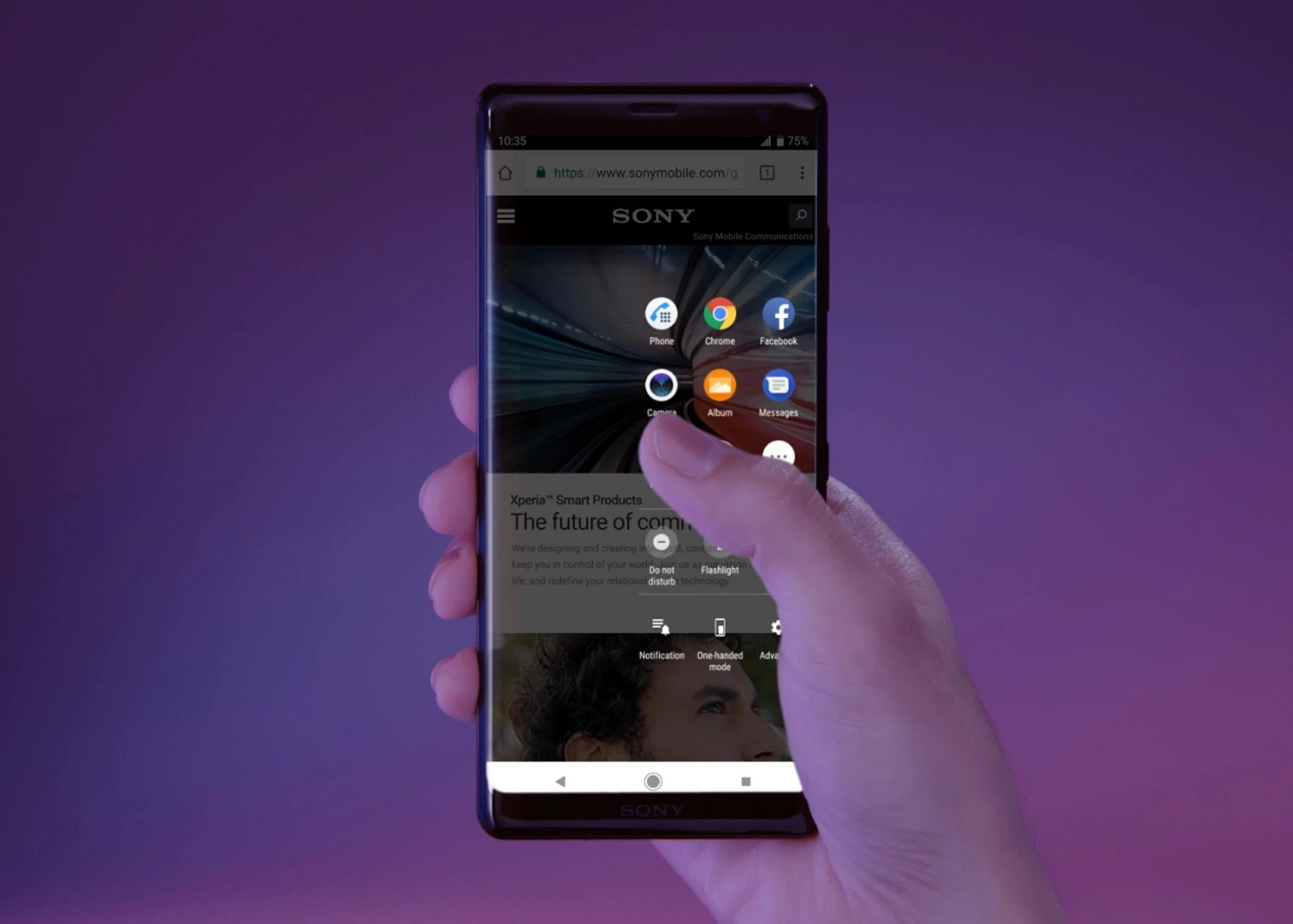 Among the software tweaks Sony has added to the Xperia XZ3 is an app drawer that slides out