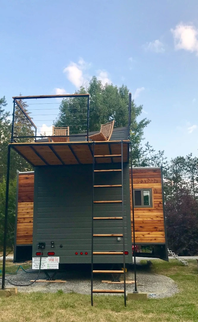 The Aurora features a raised deck area