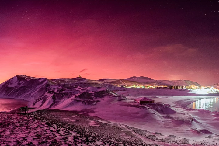 Looking from Hut Point towards Antarctica's McMurdo Station